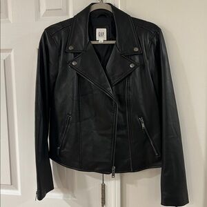 Gap Black Moto Leather Jacket